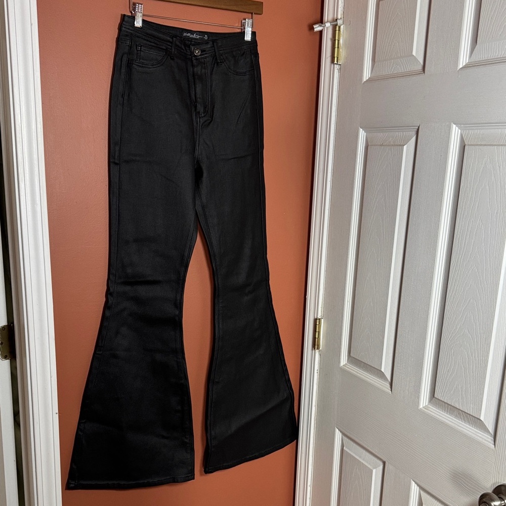 Willow faux leather Black High-Rise Jeans